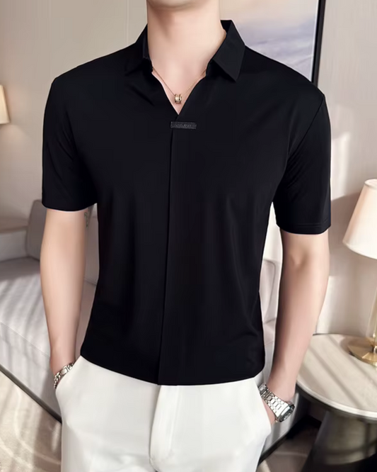 '-Elasticitate Ridicată, Ușoară, Moale și Rezistentă la încrețire Cămașă Polo Pentru Bărbați în Culoare Solidă