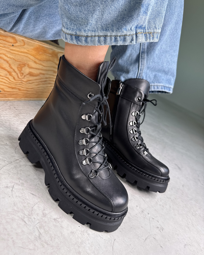 Cizme cu toc înalt și căptușeală din fleece pentru femei