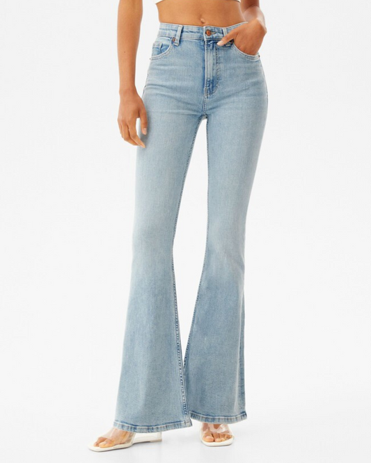 Blugi cu Curea Elastică cu Talie înaltă Pentru Femei